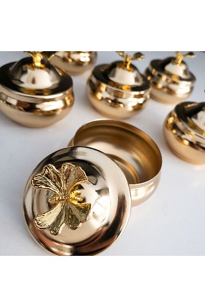 Decoan Set of 6 Silver Butterfly Pattern Chubby Turkish Delights - Tea and Coffee Presenter, Sugar and Dragee