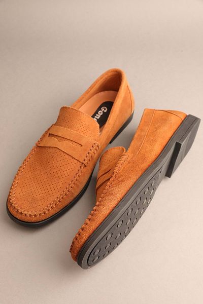 Gondol Men's Genuine Leather Classic Loafer Brown Suede 42 Ttx.291