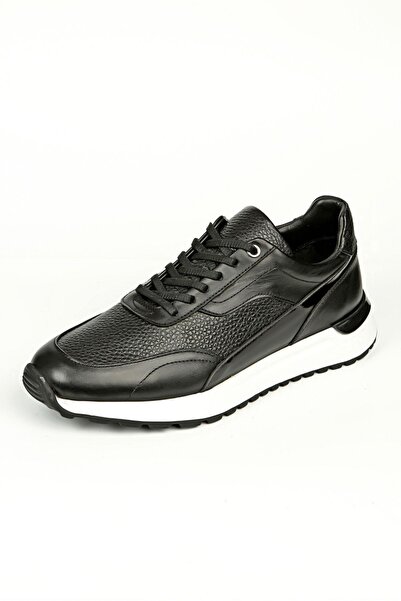 Byterre Pietro Black Genuine Leather Handmade Black Sneakers Shoes