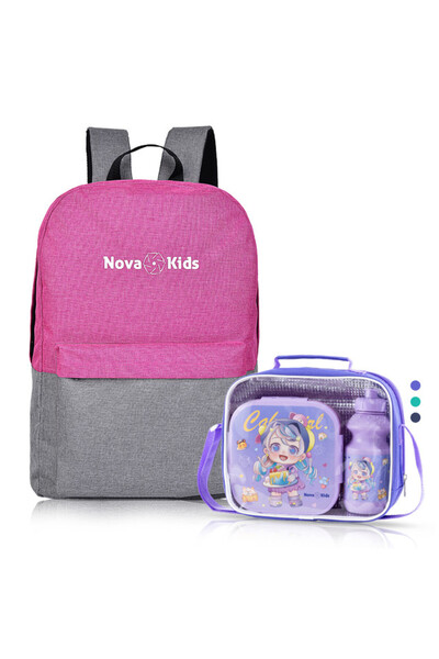 NovaKids حقيبة ظهر نوفا كيدز ستادي بادي مقاس 17 بوصة مع حقيبة غداء وصندوق غدا...