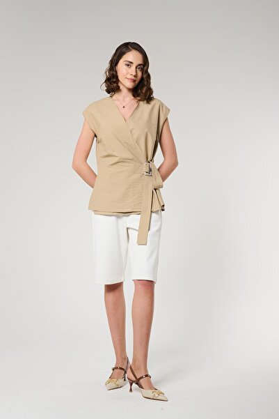 ZYRAH Камел Колір Кістка Тока Пояс Жіночий Крузавий Жилет