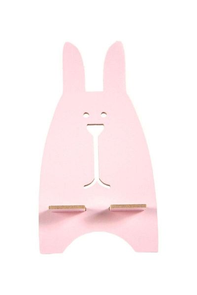 Generic Cute Rabbit Wooden Mobile Stand Pink 334