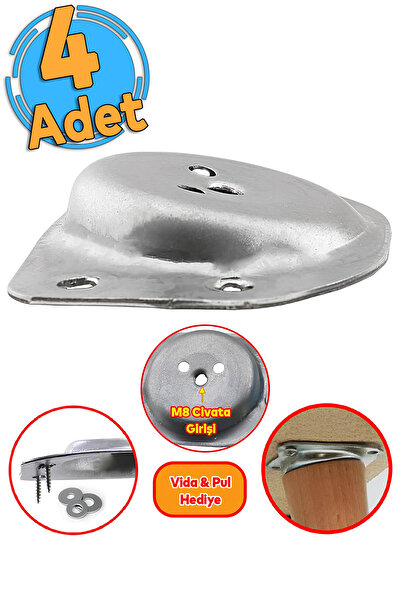 Badem10 (4 ADET) Mobilya Zigon Masa Ahşap Sehpa Ayağı Bağlantı Aparatı Açılı ...