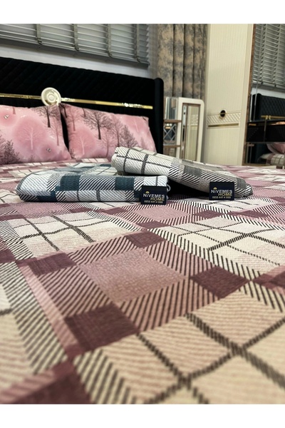 NİVEMESHOME Nivemeshome Lilac Patterned 200X230 Single Pique Cover Double