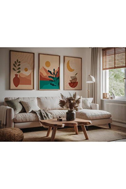 ARTCASTLE 3-компонентен комплект картини с дървена рамка Moun