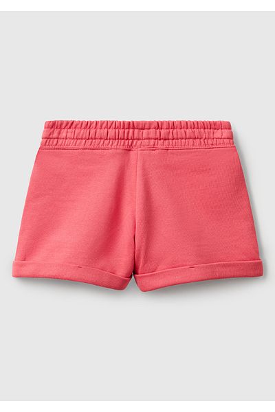 United Colors of Benetton Girl's Fuchsia Logo Sweat Shorts
