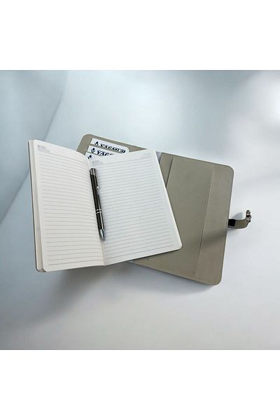 Eren Ofis Caiet cu capac din piele nubuck cu design special - Set pix cadou