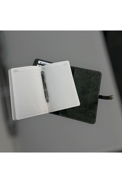 Eren Ofis Σημειωματάριο ειδικής σχεδίασης Nubuck με δερμάτινη θήκη - Σετ στυλό δώρο