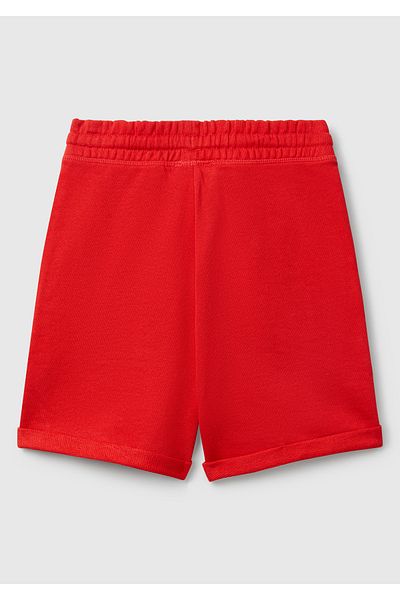 United Colors of Benetton Boy's Red Logo Sweat Shorts