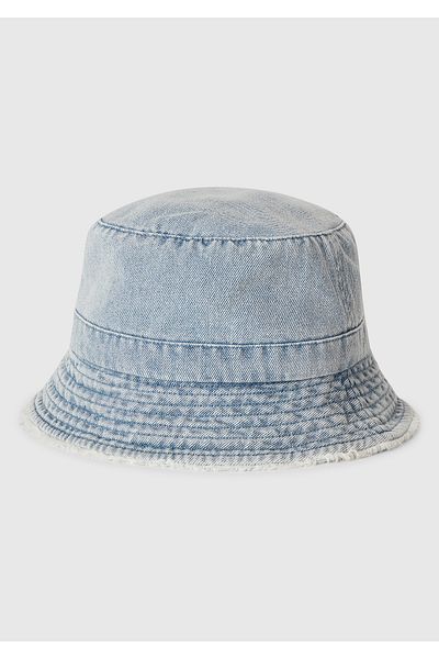 United Colors of Benetton Pălărie de tip denim cu efect de uzat liliac pentru fetiță