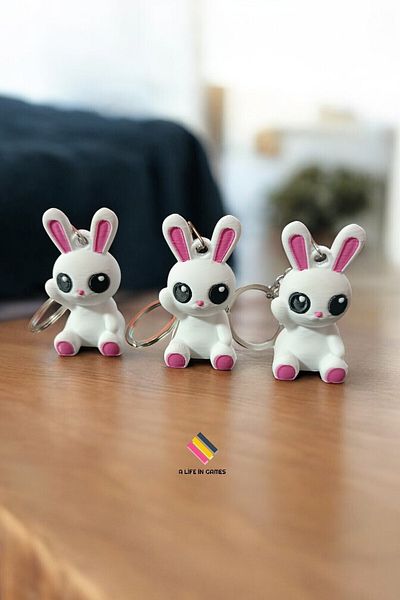 a life in games 3 Luk Tiny Movable Keychain Set - Cute 5cm for Home/Office/Plate/Auto and Couples
