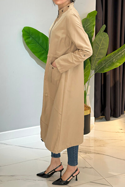 REMSA Μπεζ Κοντό Μπουφάν Με Κουκούλα 17822