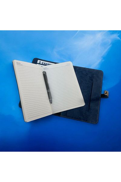 Eren Ofis Caiet cu capac din piele nubuck cu design special - Set pix cadou