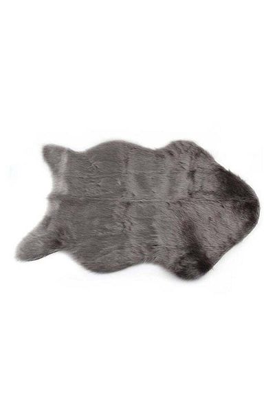 Comfy Super Soft Faux Sheep Skin Warm Hairy Carpet Grey 60 x 40cm