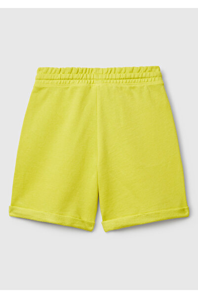 United Colors of Benetton Erkek Çocuk Sarı Logolu Sweat Şort