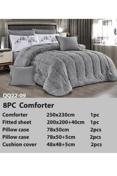 Moon Luxury Embroidered Jacquard Bedspread, 8 Pieces, 230x250cm, 200x200cm, 78x50cm, 48x48cm, 6kg