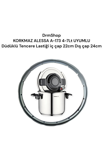 Korkmaz ALESSA A-173 4-7 Lt  Compatible Pressure Cooker Rubber Inner 22cm Outer 24cm