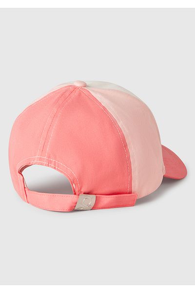 United Colors of Benetton Boy's Fuchsia Color Blocked Logo Cap Hat