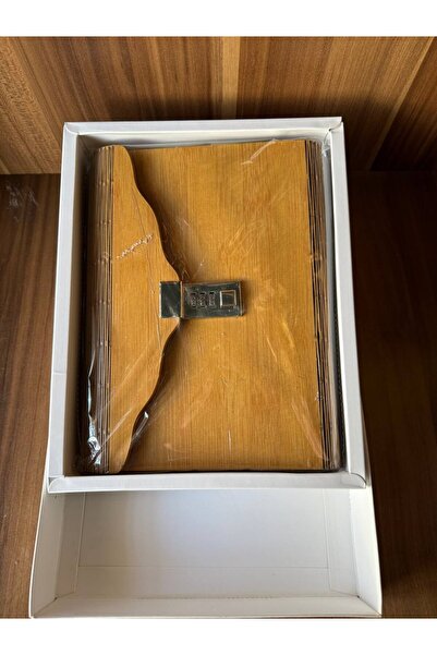 mykhediyevesanatatölyesi Şifreli Ahşap Kapaklı Defter   Özel Kutusunda  Değiş...