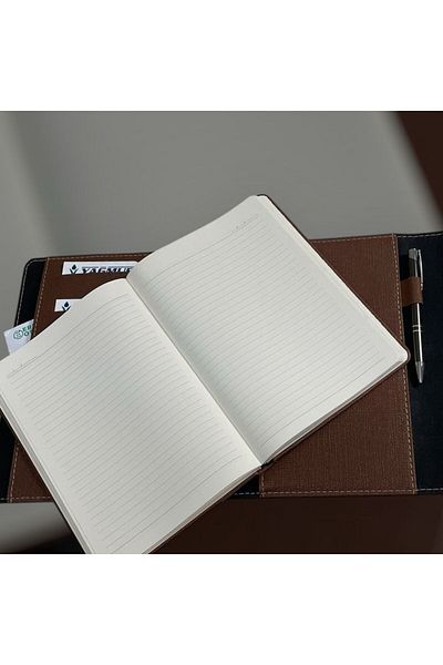 Eren Ofis Handmade Genuine Leather Scrapbook Bag with Key Lock and Pen Set