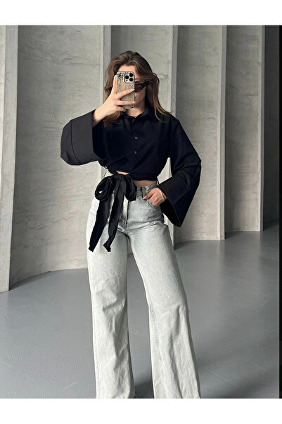Mitay Geniş Kol Yandan Bağlamalı Gömlek