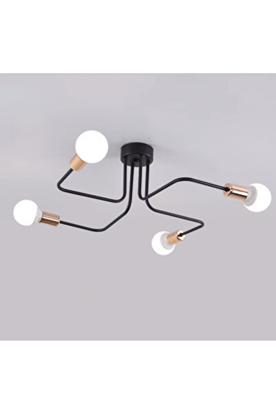 SimaAvize Sima Avize Retro Örümcek Avize 4 Kol Bakır