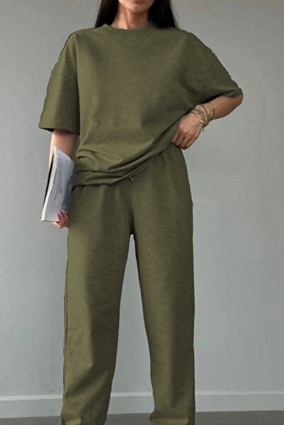 YAKAMEL Kadın Penye Rahat Oversize Pijama Takımı