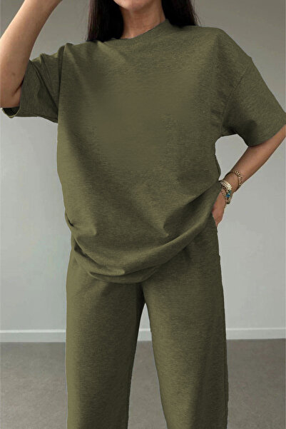 YAKAMEL Kadın Penye Rahat Oversize Pijama Takımı