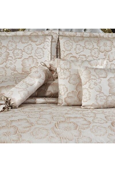 Solinas Collection Elegante Rosalina Krem - Vizon Çift Kişilik Çeyizlik Yatak Örtüsü