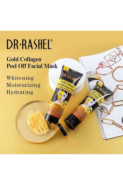 DR.RASHEL Dr. Rashel Gold Collagen Peel-Off Facial Mask – 24-Hour Effect for Face, 120ML ✨🎭