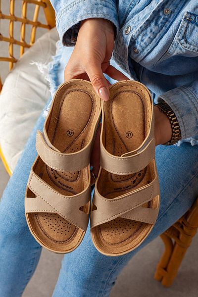 ShoesBag Papuci ortopedici pentru femei - Talpă anatomică, toc pană, velcro