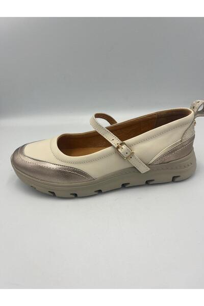 Mammamia Women's Daily Comfortable Orthopedic Inner Outer Leather Ballerina Shoes