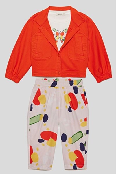 nk kids Nk 38639 Hibiscus Jacket 1/4 Coral