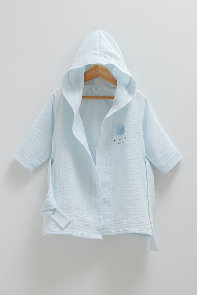 Caramell BEBEK BORNOZU  %100 ORGANİK PAMUK MÜSLİN KUMAŞ 1-2 YAŞ ARASI