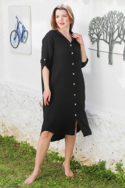 Chiccy Black Long Sleeve New Fabric Casual Dress 118 62