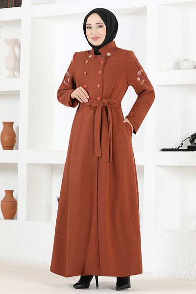 ModaMerve Stamp Coat MSL3141 Tigla