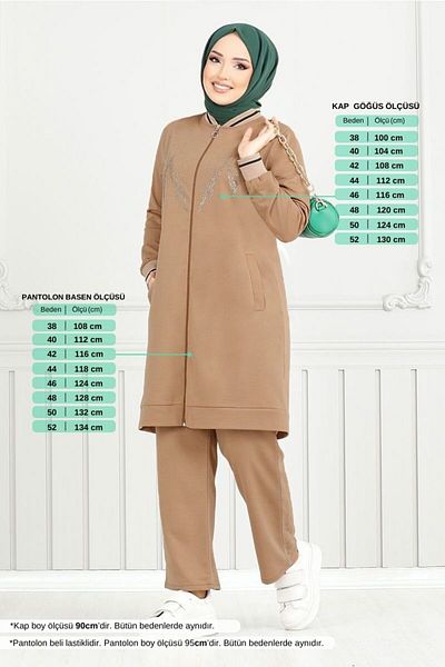 ModaMerve 9117PL940-M طقم رؤية مزدوج - بتفاصيل حجرية