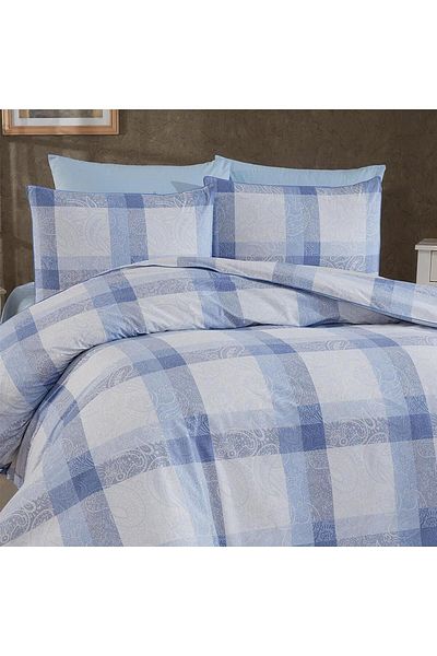 Solinas Collection Set cuvertură de pilota dublă Atlas Blue 100% bumbac