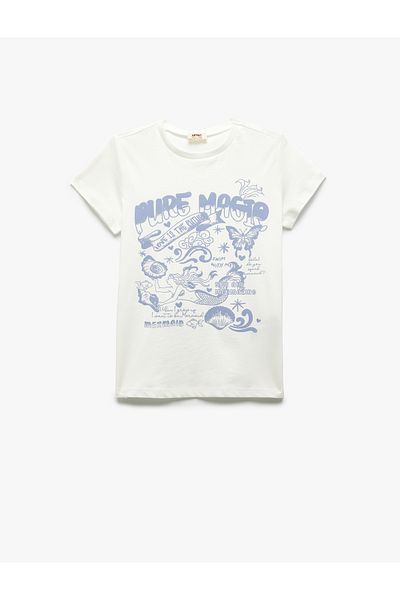 Koton Cotton Printed Crew Neck Short Sleeve T-Shirt
