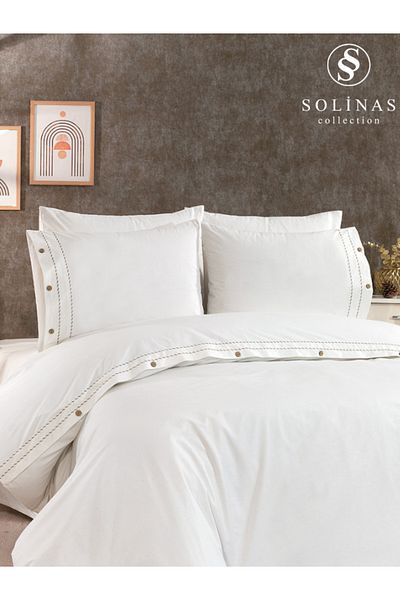 Solinas Collection Комплект завивка Gabriella Coffee-Cream с 2 реда и копчета Piccolo, 100% памук