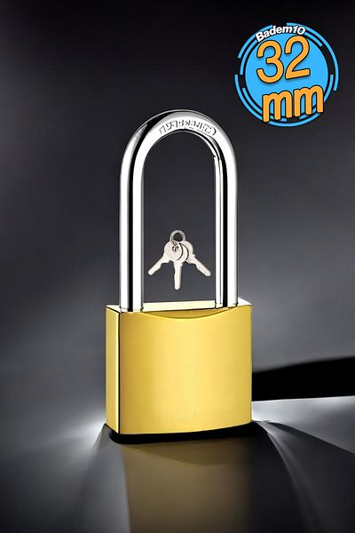 Badem10 Yellow Cast Padlock - 32 mm Long with 3 Keys