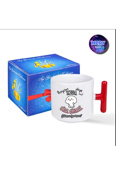 Tasarım "Can'T I Just Have a Short Boy, I Can'T See Good Days?" Red t Handle Mug