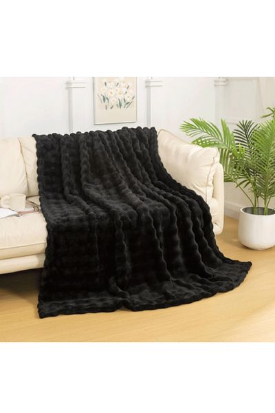 sevaradekor 200X150 cm Plush Sofa Shawl - Fluffy Bubble Sofa Cover