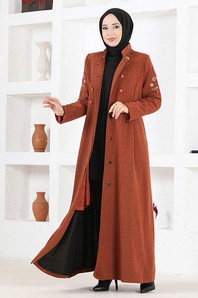 ModaMerve Stamp Coat MSL3141 Tigla