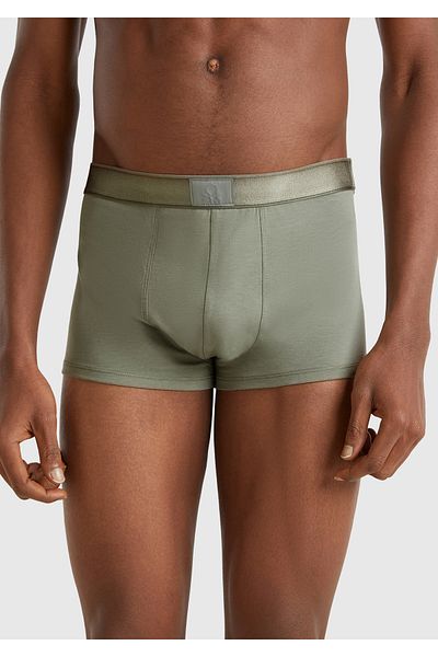 United Colors of Benetton Men's Pale Green Cotton Blend Waistband Logo Printed Boxer