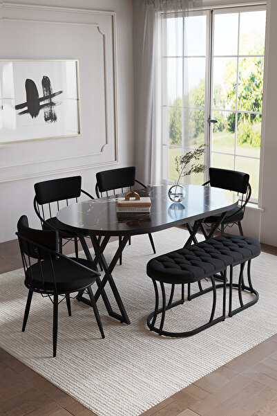 BY ORHAN GÜZEL SELENİT Mutfak Yemek Masası Takımı- 6 KİŞİLİK Mutfak Masa Sand...