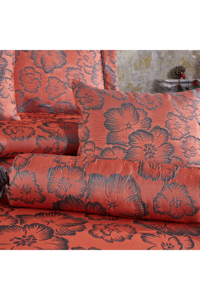 Solinas Collection Elegante Rosalina Tile - Anthracite Double Dowry Bedspread