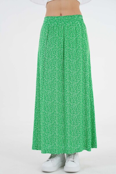 Saade Green Floral High Waist Woven Skirt with Elastic Waist