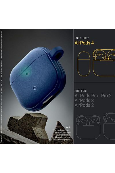 caseology Vault for AirPods 4 case cover (2024) with Carabiner - Navy Blue