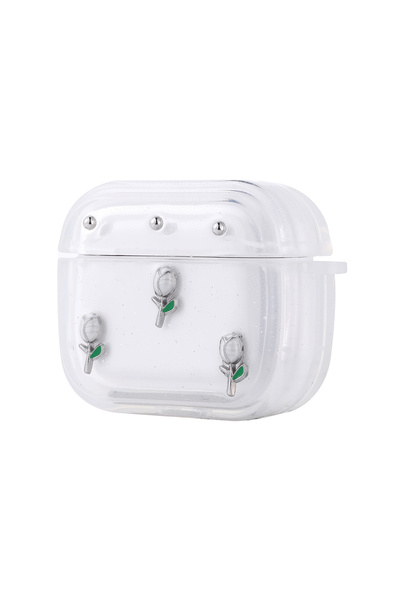 UnDePlus Apple Airpods 4. Nesil için Kılıf Kabartmalı Kelebek-Kiraz-Çiçek Diz...